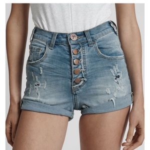 One Teaspoon Harlets High Waist Denim Short